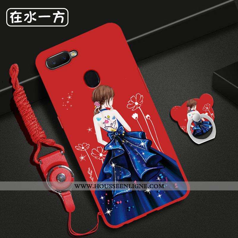 Housse Oppo Ax7 Mode Protection Ornements Suspendus Anneau Fluide Doux Étui Personnalité Rouge