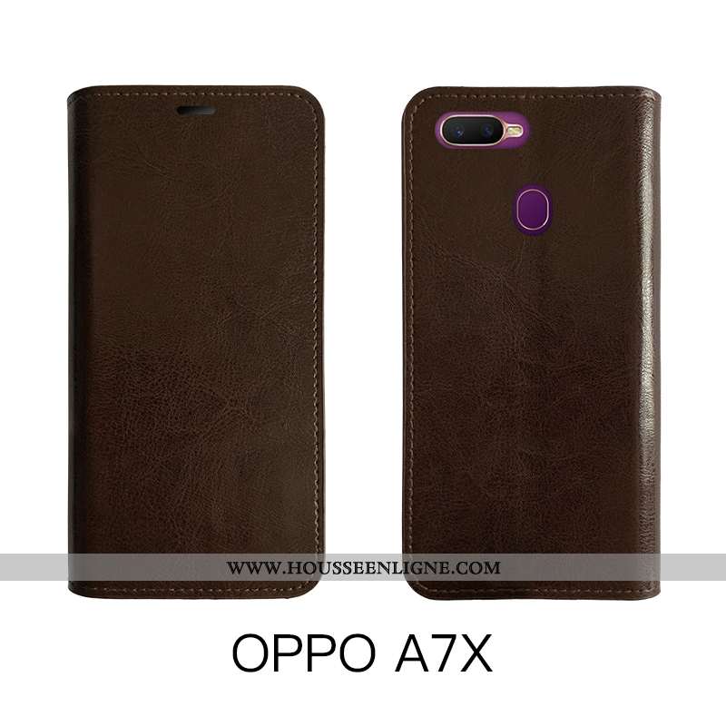 Housse Oppo Ax7 Vintage Fluide Doux Business Protection Créatif Cuir Véritable Téléphone Portable Ro