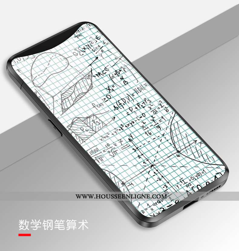 Housse Oppo Find X Créatif Tendance Coque Verre Miroir Tempérer Amoureux Noir