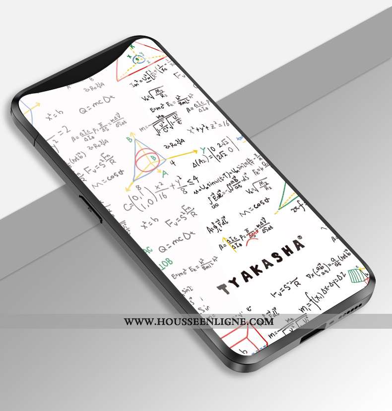Housse Oppo Find X Créatif Tendance Coque Verre Miroir Tempérer Amoureux Noir