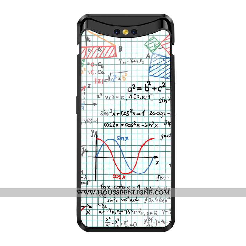 Housse Oppo Find X Créatif Tendance Coque Verre Miroir Tempérer Amoureux Noir