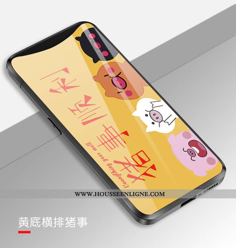 Housse Oppo Find X Tendance Protection Verre Animal Dessin Animé Cœur Blanc Blanche