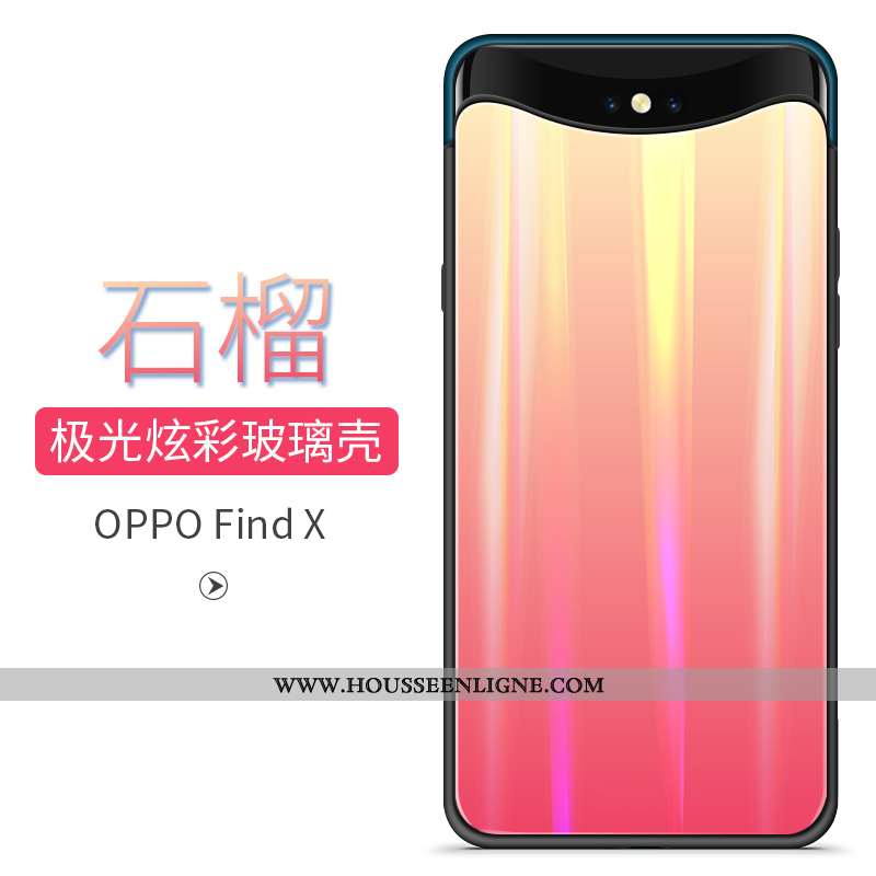 Housse Oppo Find X Tendance Verre Téléphone Portable Incassable Coque Rouge Jours