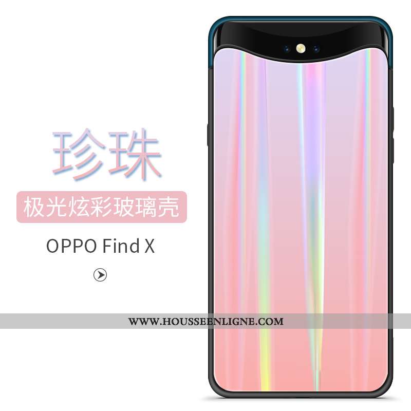 Housse Oppo Find X Tendance Verre Téléphone Portable Incassable Coque Rouge Jours