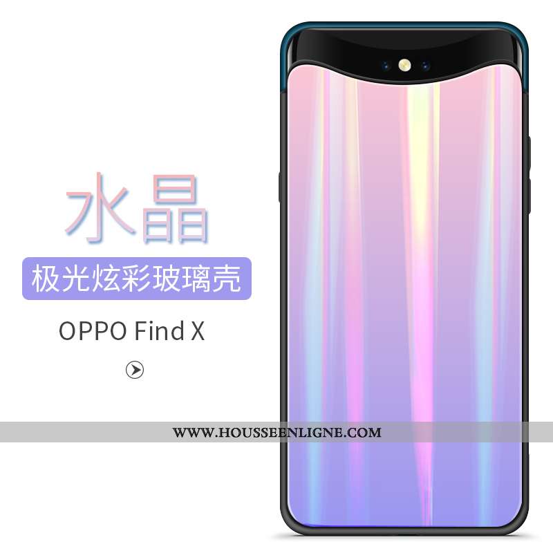 Housse Oppo Find X Tendance Verre Téléphone Portable Incassable Coque Rouge Jours