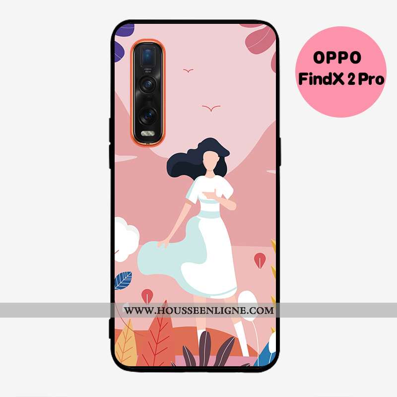 Housse Oppo Find X2 Pro Délavé En Daim Fluide Doux Vert Vent Incassable Silicone Coque Verte