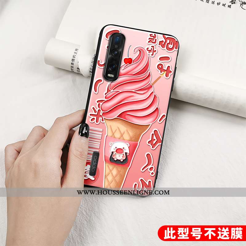 Housse Oppo Find X2 Pro Gaufrage Dessin Animé Protection Incassable Vert Tendance Coque Verte