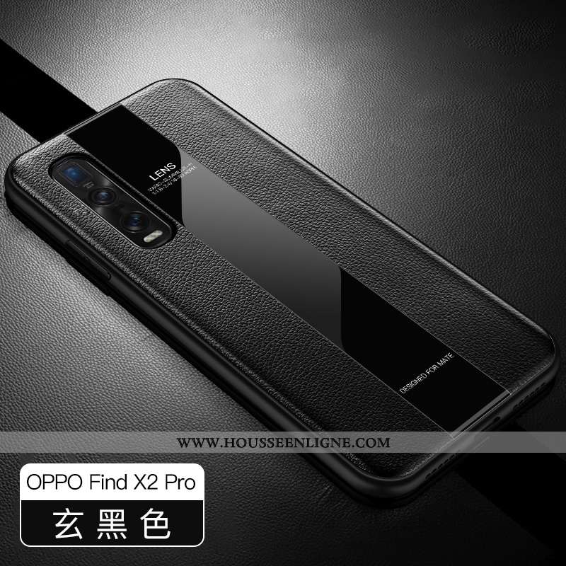 Housse Oppo Find X2 Pro Légère Cuir Protection Nouveau Silicone Business Vert Verte