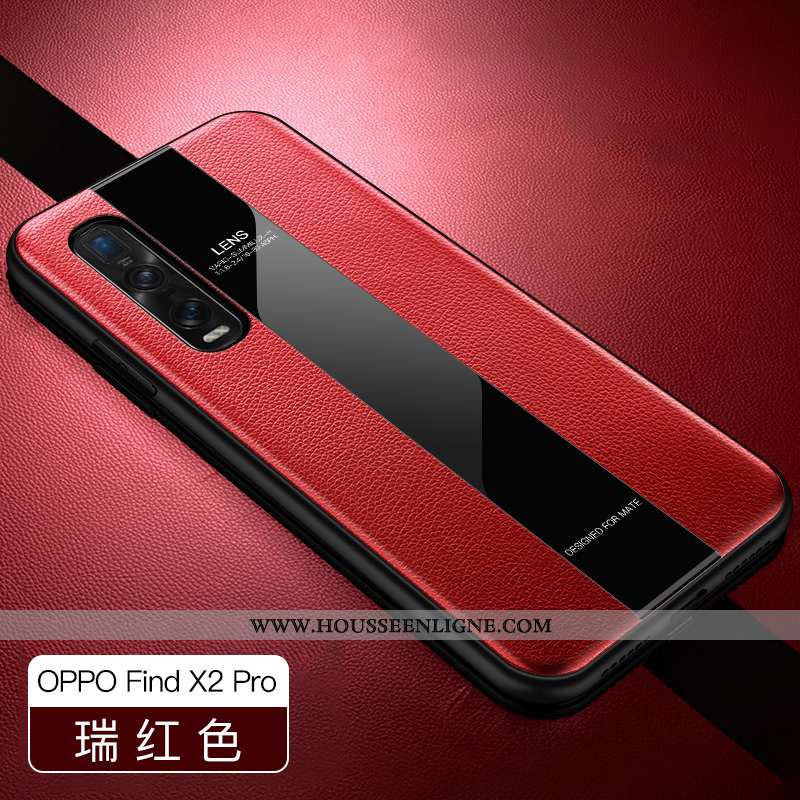Housse Oppo Find X2 Pro Légère Cuir Protection Nouveau Silicone Business Vert Verte