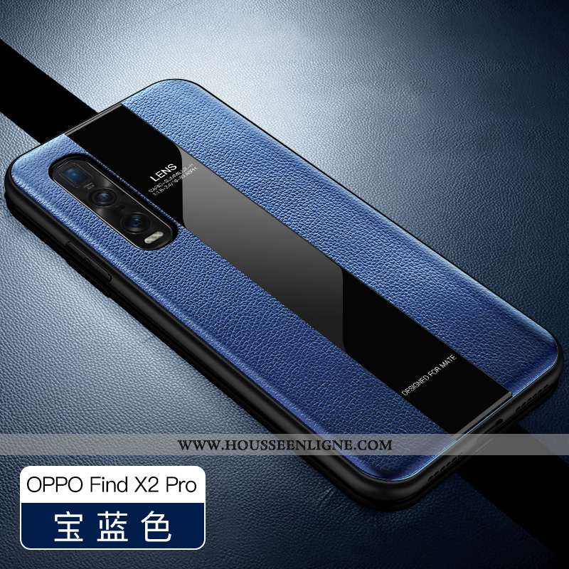 Housse Oppo Find X2 Pro Légère Cuir Protection Nouveau Silicone Business Vert Verte