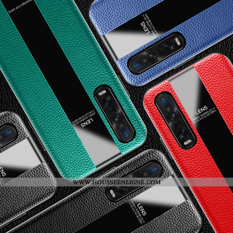 Housse Oppo Find X2 Pro Légère Cuir Protection Nouveau Silicone Business Vert Verte