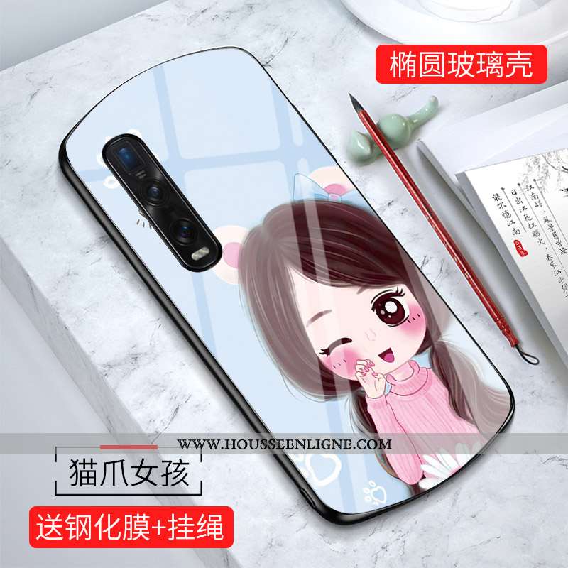 Housse Oppo Find X2 Pro Personnalité Créatif Miroir Coque Protection Téléphone Portable Charmant Ver