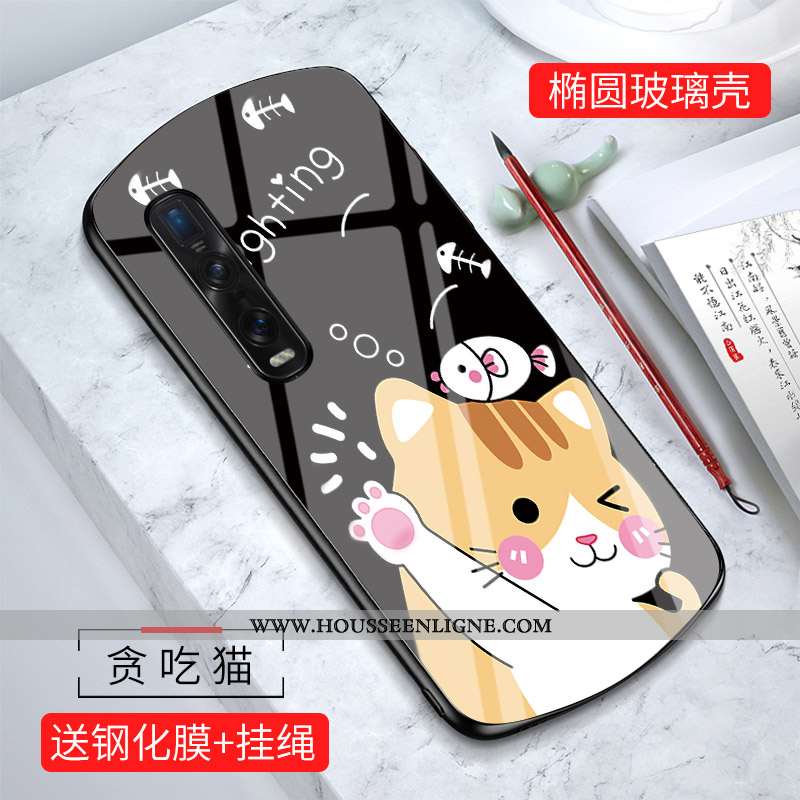 Housse Oppo Find X2 Pro Personnalité Créatif Miroir Coque Protection Téléphone Portable Charmant Ver