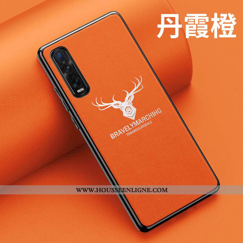 Housse Oppo Find X2 Pro Personnalité Cuir Vert Petit Coque Étui Modèle Fleurie Verte