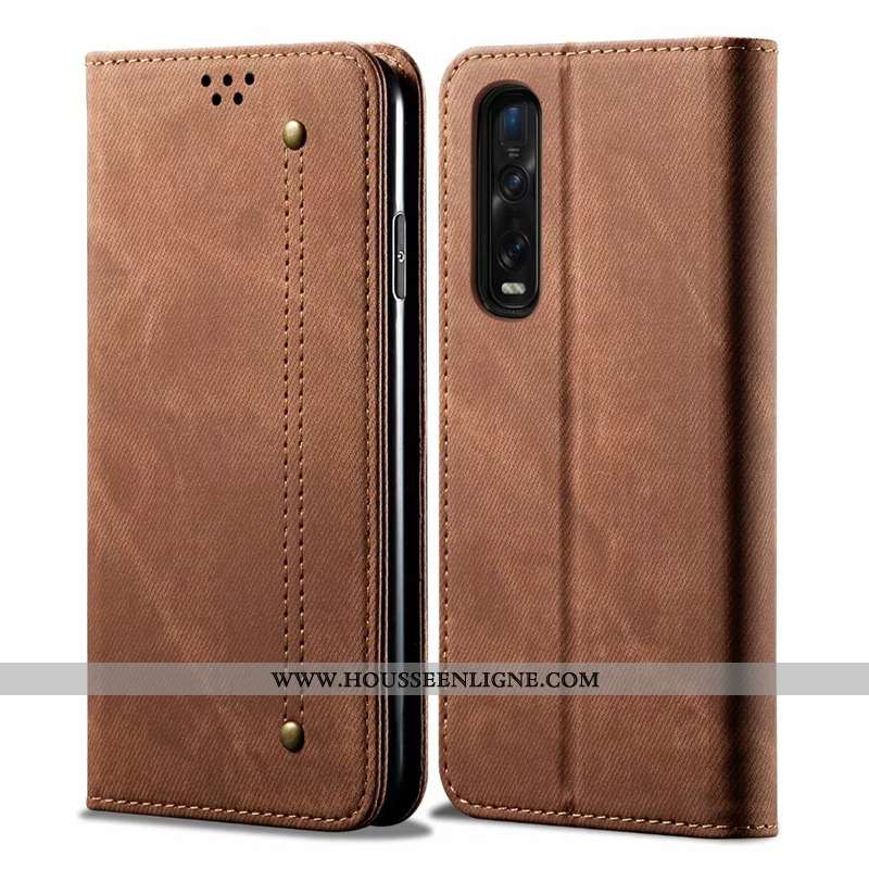 Housse Oppo Find X2 Pro Protection Cuir Incassable Tout Compris Coque Téléphone Portable Étui Khaki