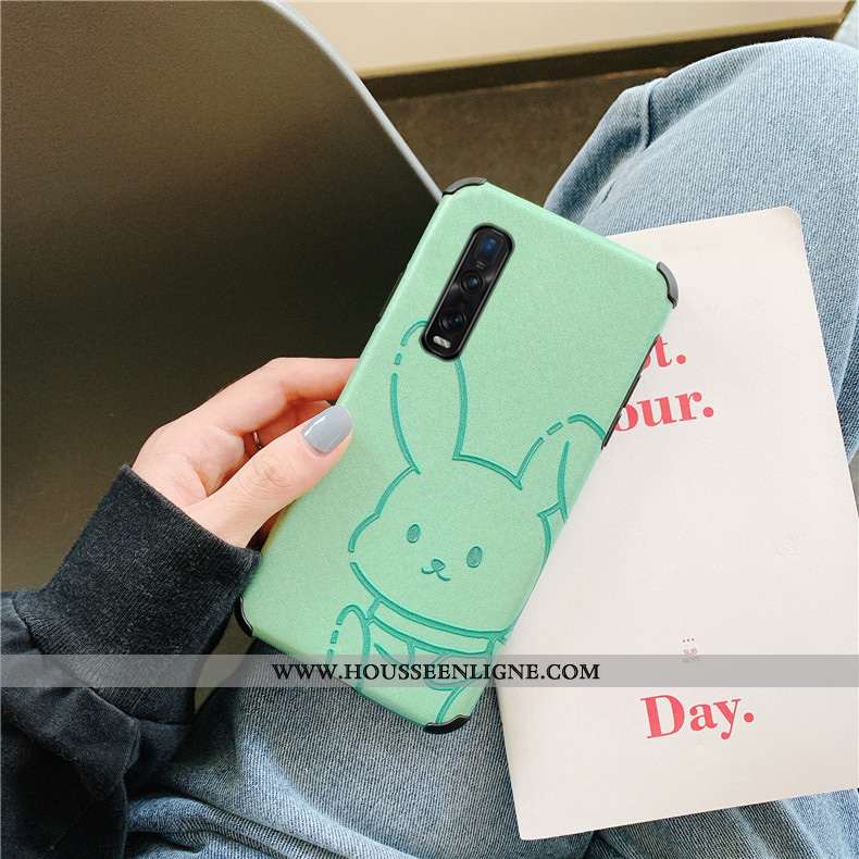 Housse Oppo Find X2 Pro Protection Personnalité Tout Compris Téléphone Portable Vert Incassable Flui