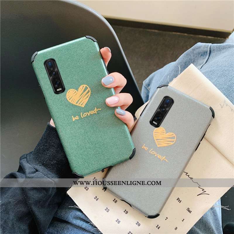 Housse Oppo Find X2 Pro Protection Personnalité Tout Compris Téléphone Portable Vert Incassable Flui