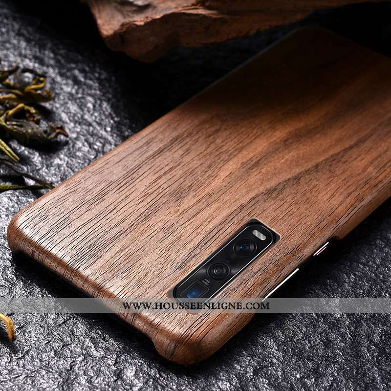 Housse Oppo Find X2 Pro Ultra Légère Coque Marron Couvercle Arrière Étui Anneau