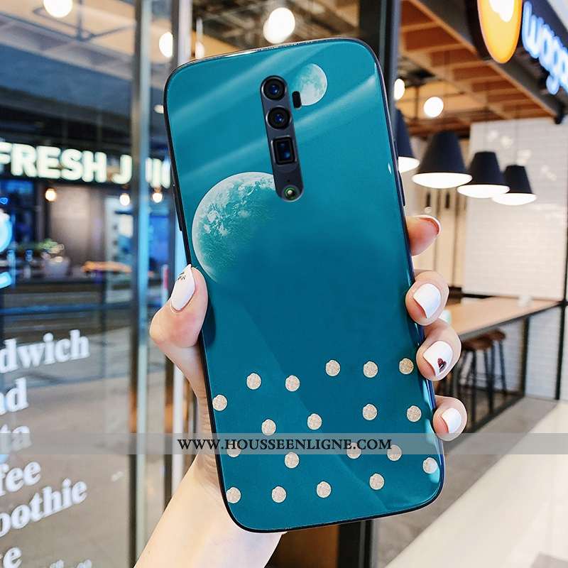 Housse Oppo Reno 10x Zoom Créatif Tendance Net Rouge Protection Coque Bleu Téléphone Portable