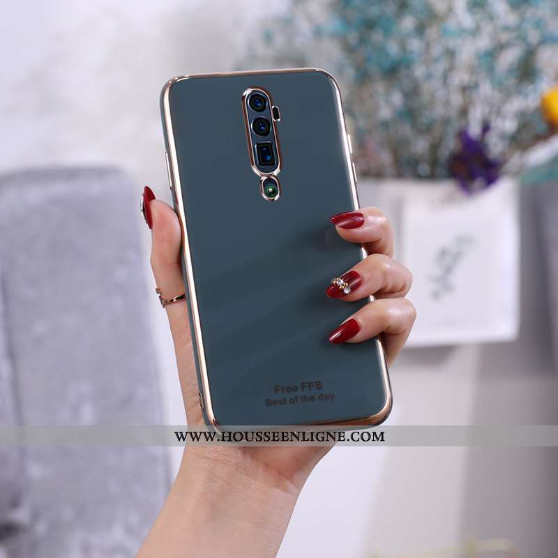 Housse Oppo Reno 10x Zoom Fluide Doux Mode Étui Coque Membrane Téléphone Portable Placage Verte