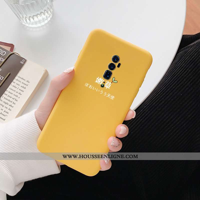 Housse Oppo Reno 10x Zoom Personnalité Créatif Tendance Jaune Étui Silicone Bovins