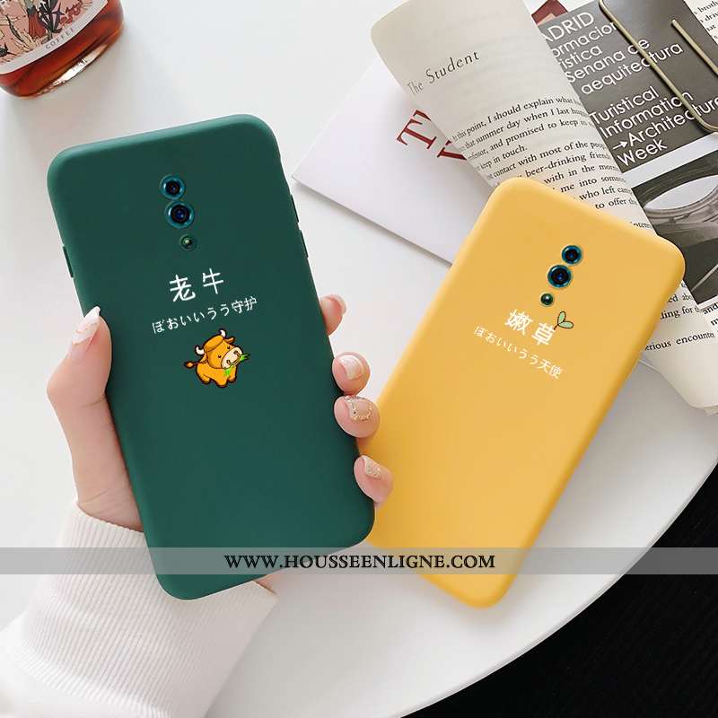 Housse Oppo Reno 10x Zoom Personnalité Créatif Tendance Jaune Étui Silicone Bovins