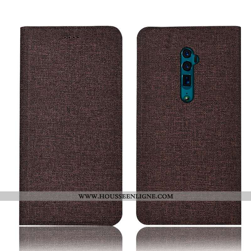 Housse Oppo Reno 10x Zoom Protection Cuir Gris Incassable Tout Compris Lin Téléphone Portable