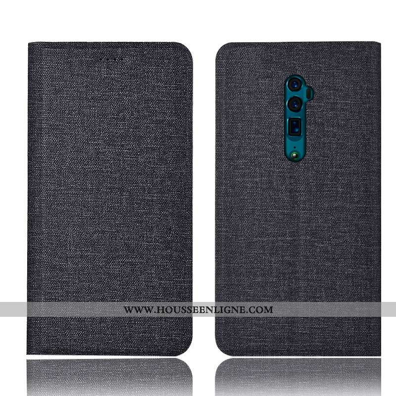 Housse Oppo Reno 10x Zoom Protection Cuir Gris Incassable Tout Compris Lin Téléphone Portable