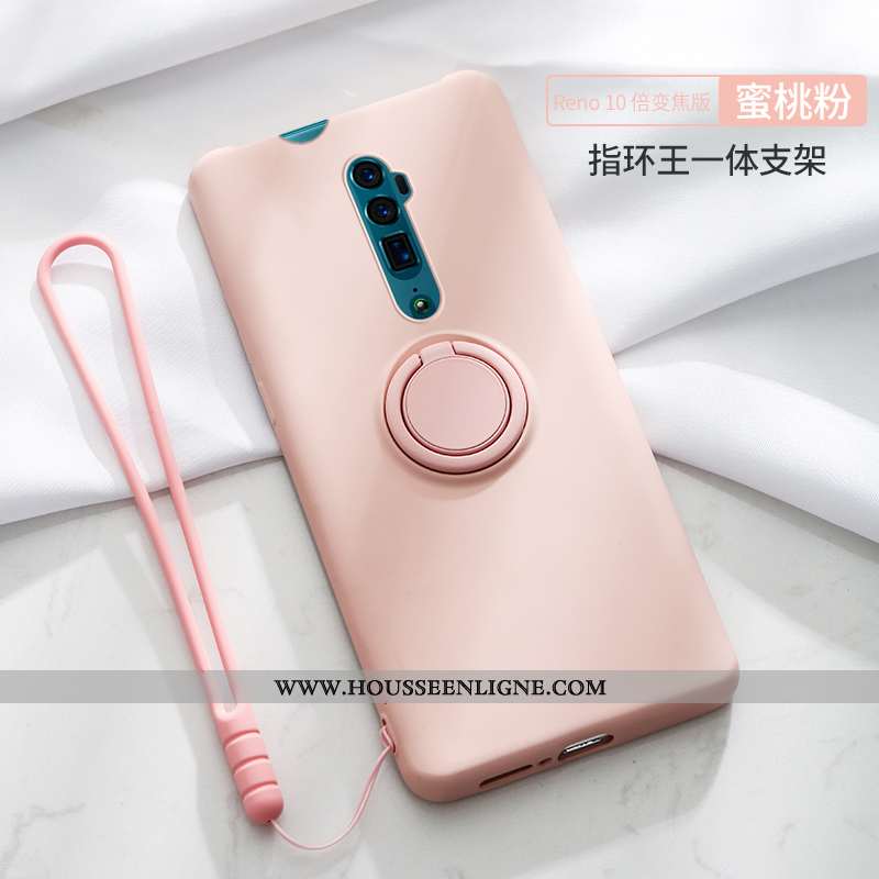 Housse Oppo Reno 10x Zoom Silicone Protection Téléphone Portable Coque À Bord Anneau Incassable Rose