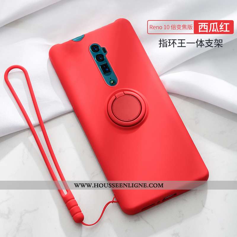 Housse Oppo Reno 10x Zoom Silicone Protection Téléphone Portable Coque À Bord Anneau Incassable Rose