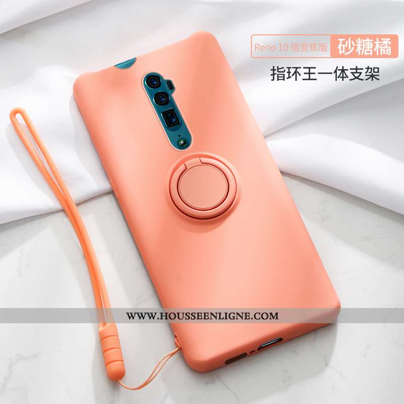 Housse Oppo Reno 10x Zoom Silicone Protection Téléphone Portable Coque À Bord Anneau Incassable Rose