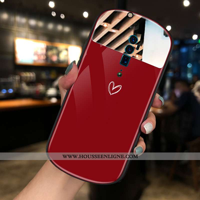 Housse Oppo Reno 10x Zoom Tendance Verre Nouveau Miroir Rond Téléphone Portable Noir