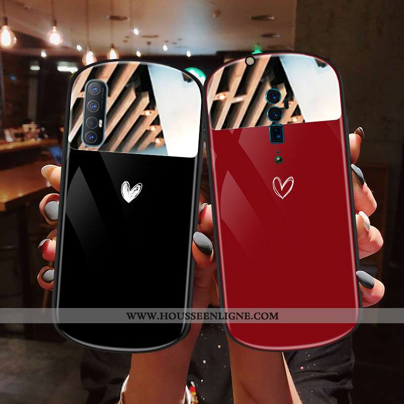 Housse Oppo Reno 10x Zoom Tendance Verre Nouveau Miroir Rond Téléphone Portable Noir
