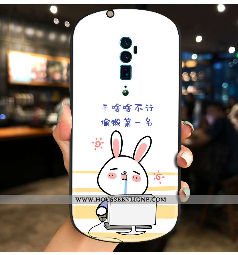 Housse Oppo Reno 10x Zoom Verre Charmant Net Rouge Téléphone Portable Blanc Rond Coque Blanche
