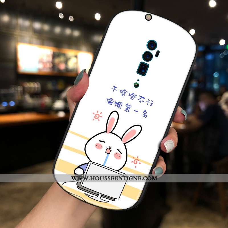 Housse Oppo Reno 10x Zoom Verre Charmant Net Rouge Téléphone Portable Blanc Rond Coque Blanche