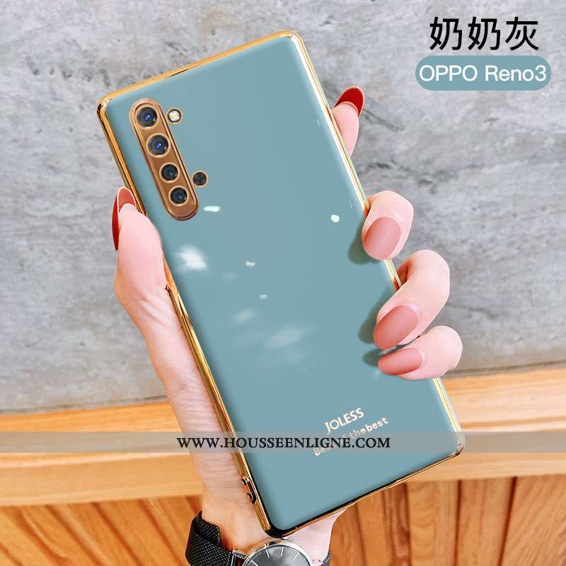 Housse Oppo Reno 3 Fluide Doux Silicone Net Rouge Rose Incassable Protection Téléphone Portable