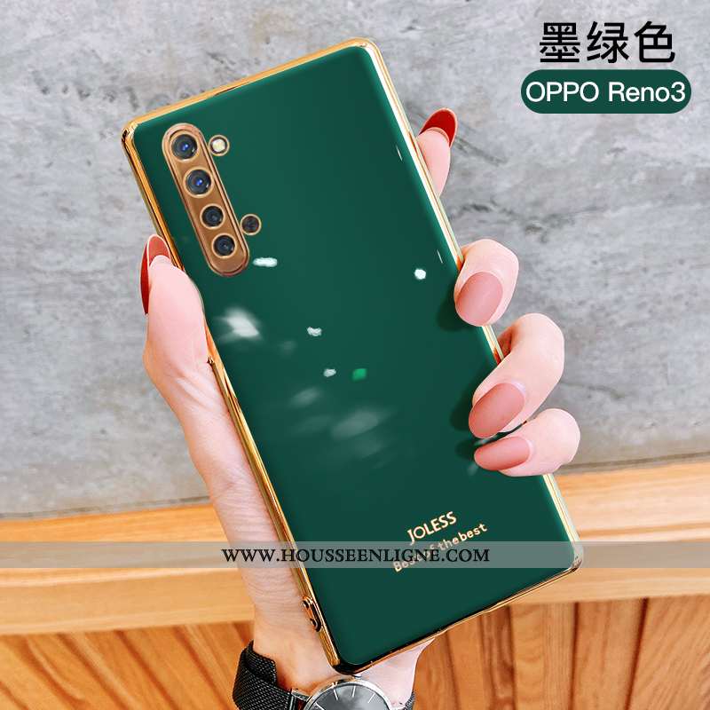 Housse Oppo Reno 3 Fluide Doux Silicone Net Rouge Rose Incassable Protection Téléphone Portable