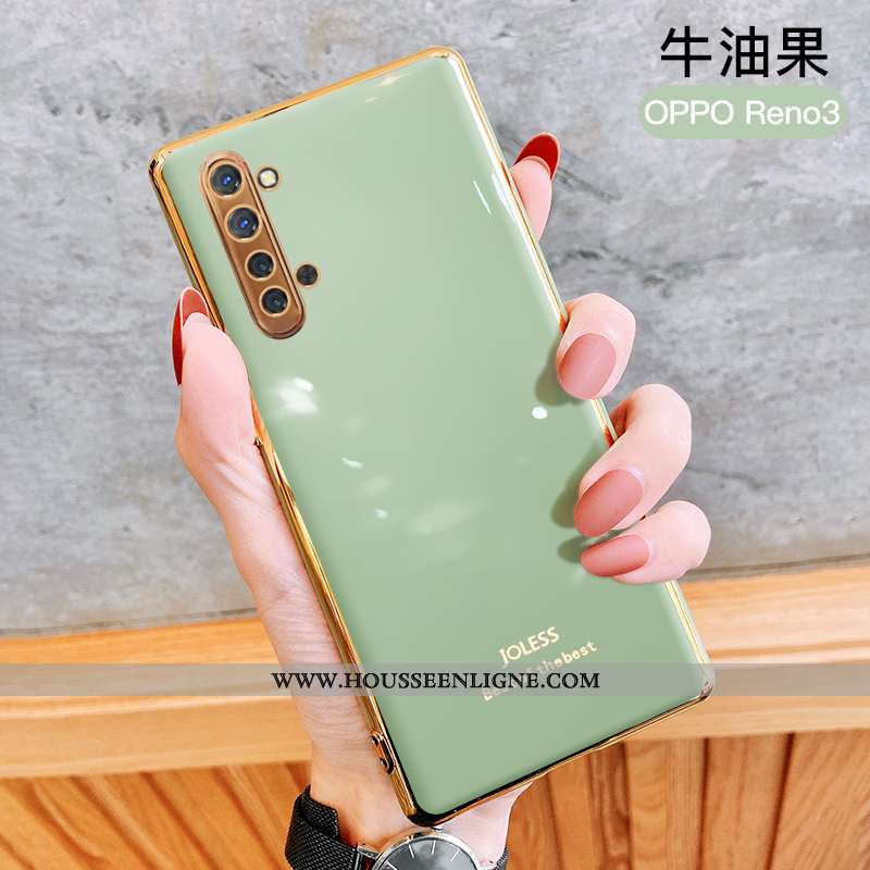 Housse Oppo Reno 3 Fluide Doux Silicone Net Rouge Rose Incassable Protection Téléphone Portable