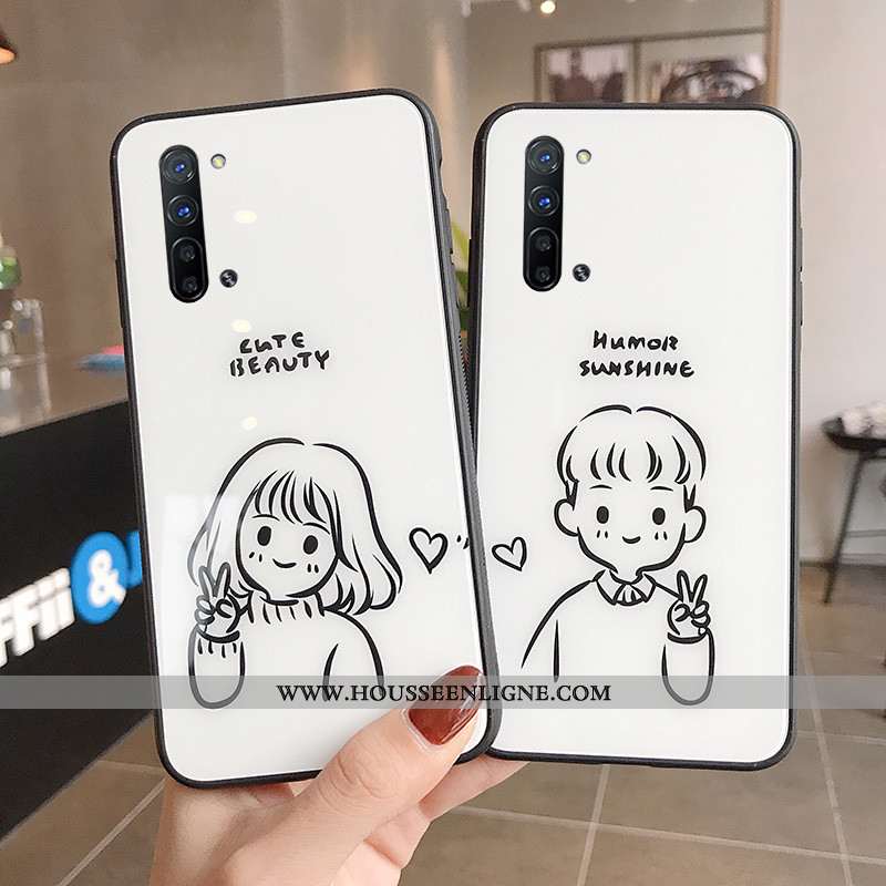 Housse Oppo Reno 3 Personnalité Créatif Simple Art Protection Coque Peinte À La Main Blanche