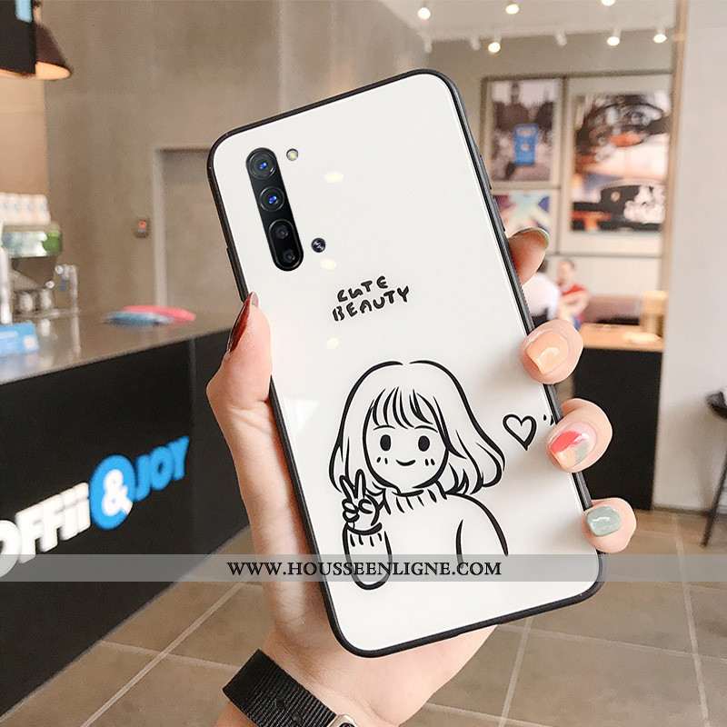 Housse Oppo Reno 3 Personnalité Créatif Simple Art Protection Coque Peinte À La Main Blanche