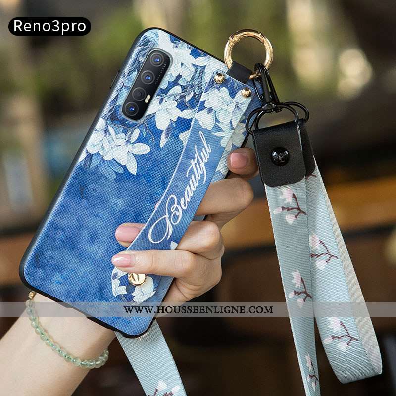 Housse Oppo Reno 3 Pro Délavé En Daim Personnalité Petit Téléphone Portable Blanc Incassable Protect