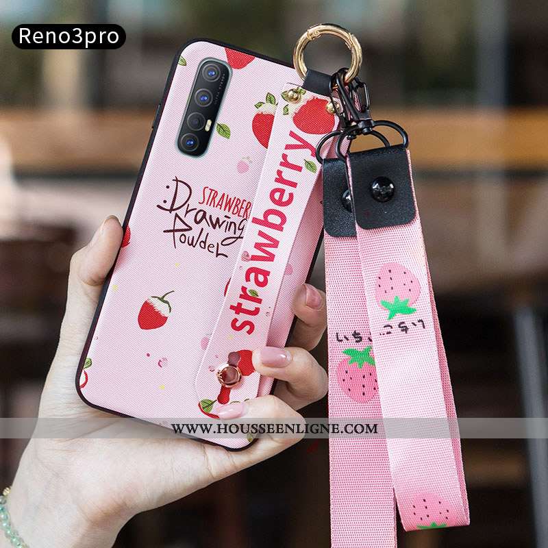 Housse Oppo Reno 3 Pro Délavé En Daim Personnalité Petit Téléphone Portable Blanc Incassable Protect