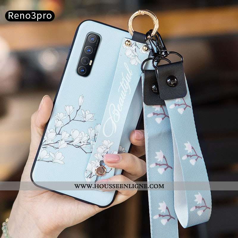 Housse Oppo Reno 3 Pro Délavé En Daim Personnalité Petit Téléphone Portable Blanc Incassable Protect