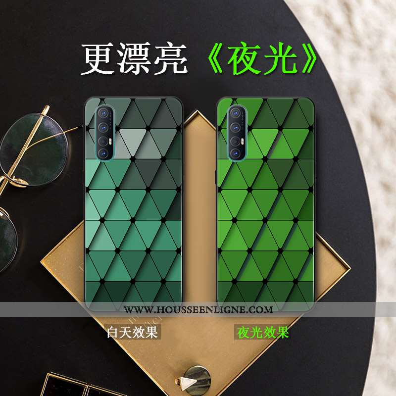 Housse Oppo Reno 3 Pro Mode Protection Tendance Ornements Suspendus Simple Étui Créatif Verte