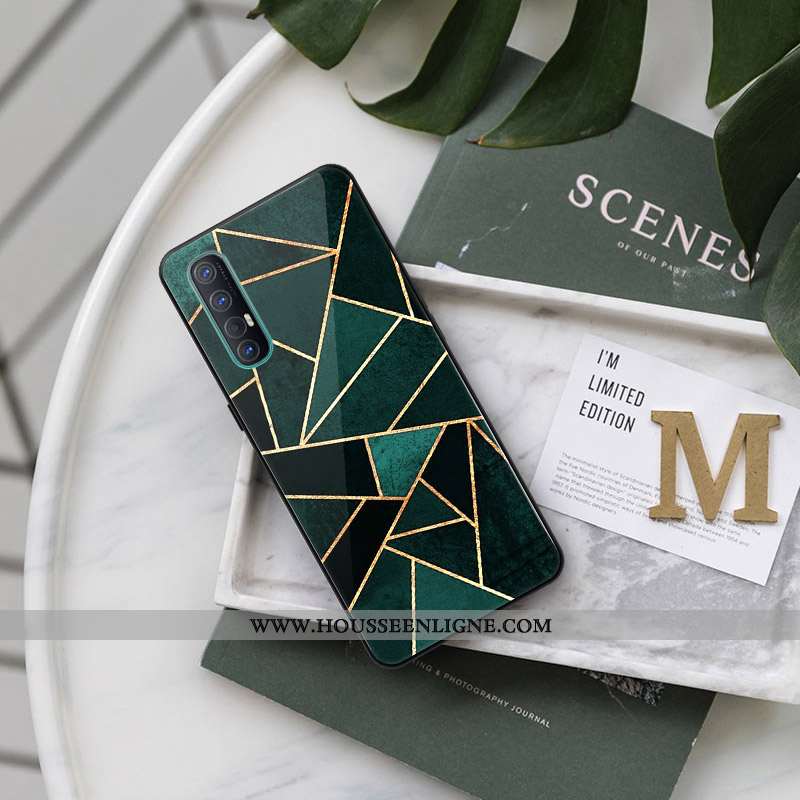 Housse Oppo Reno 3 Pro Mode Protection Tendance Ornements Suspendus Simple Étui Créatif Verte