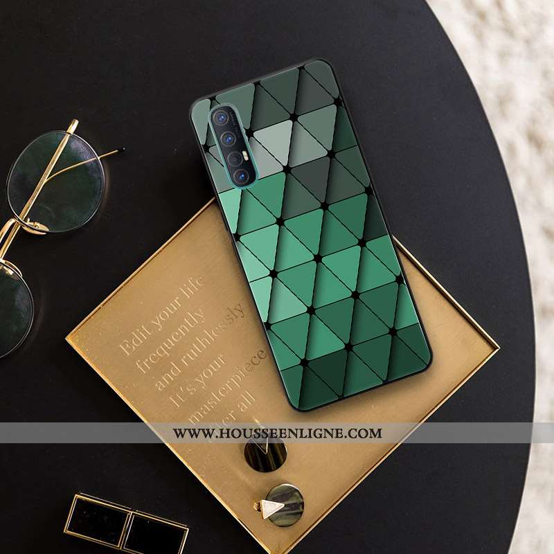 Housse Oppo Reno 3 Pro Mode Protection Tendance Ornements Suspendus Simple Étui Créatif Verte