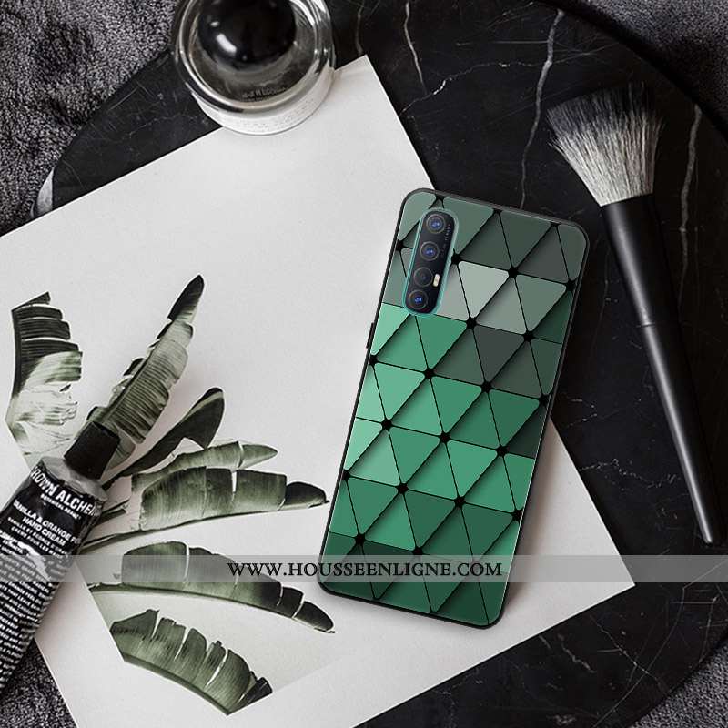 Housse Oppo Reno 3 Pro Mode Protection Tendance Ornements Suspendus Simple Étui Créatif Verte