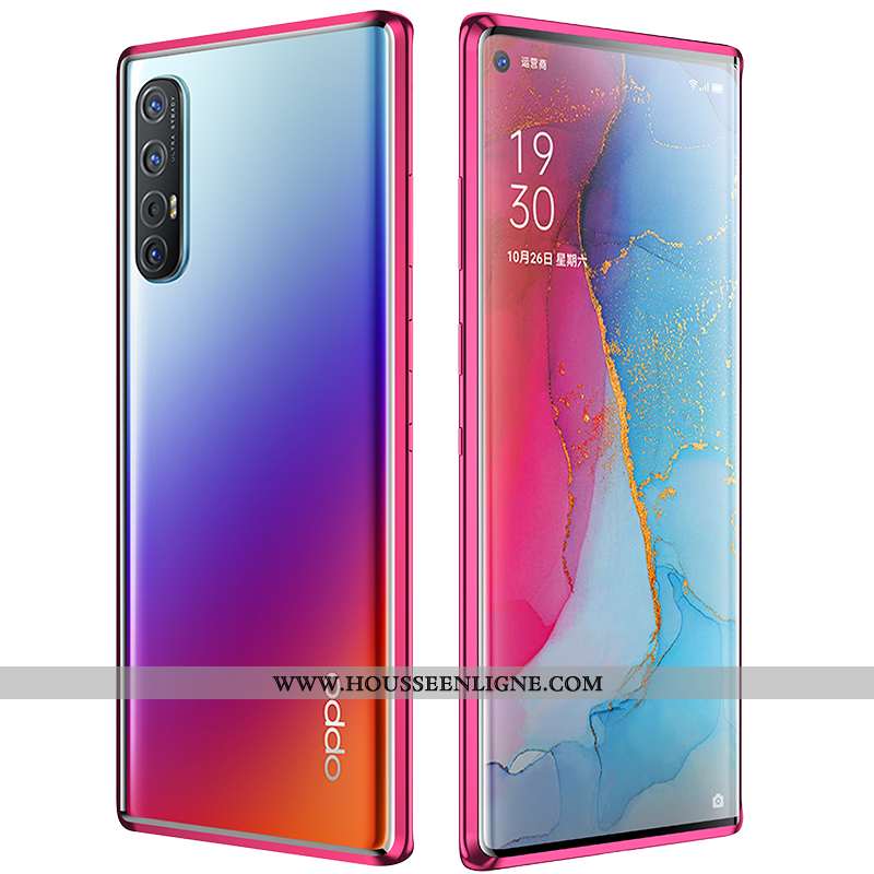 Housse Oppo Reno 3 Pro Protection Verre Net Rouge Border Nouveau Coque Transparent