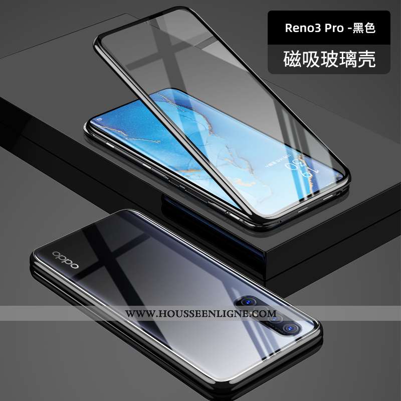 Housse Oppo Reno 3 Pro Protection Verre Net Rouge Border Nouveau Coque Transparent