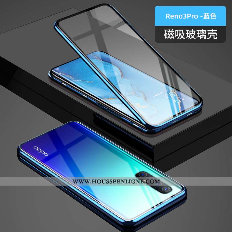 Housse Oppo Reno 3 Pro Protection Verre Net Rouge Border Nouveau Coque Transparent